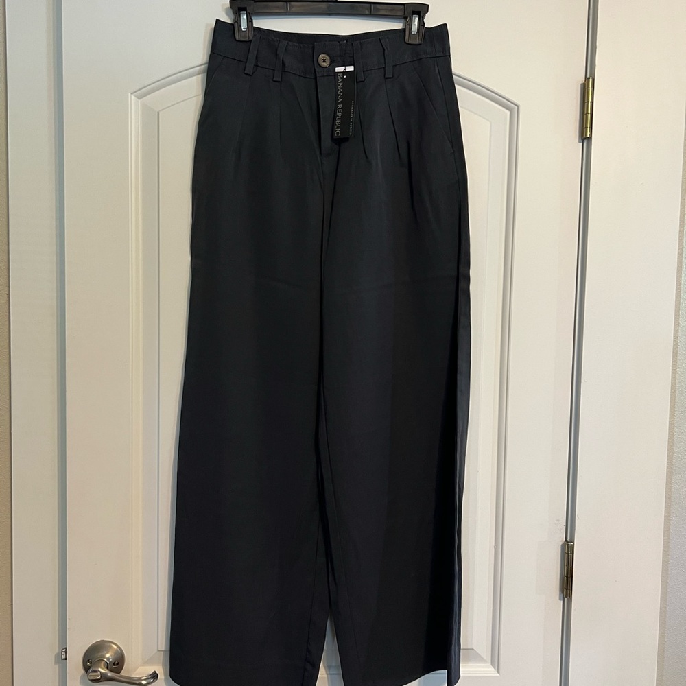 Wide Leg Trousers in Slate Blue